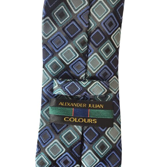 Alexander Julian Colors Tie in Beautiful Blues and greens - Picture 3 of 3